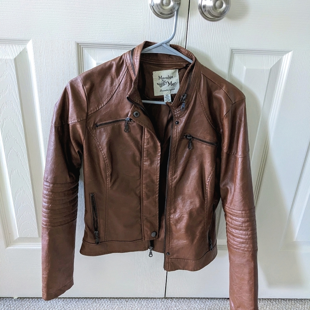 Maralyn & Me Faux Leather Jacket, XS